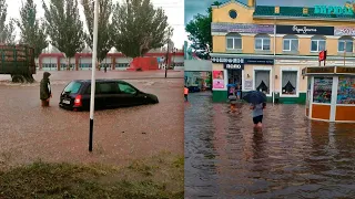 Мощный потоп в Ейске, город ушел под воду. ОТДЫХАЮЩИЕ В УЖАСЕ ОТ НЕПОГОДЫ! Азовское море 2021