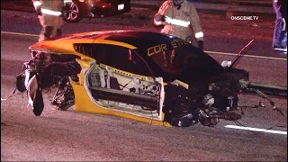 Corvette Engine Ejected In High Speed Crash | Colton