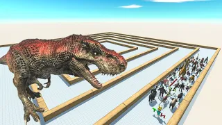 Last Survivor - Escape From T-rex - Swirl Course | Animal Revolt Battle Simulator