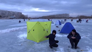 ☝▶ Зимняя рыбалка в черте города. Дельфин. Усолка. Павлодар. Казахстан