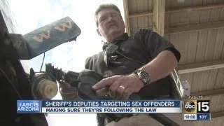 Sheriff's deputies and posse members check up on registered sex offenders