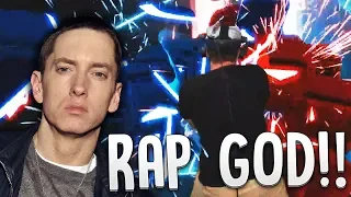 RAPPING RAP GOD WHILE PLAYING RAP GOD (FAST PART) - Beat Saber