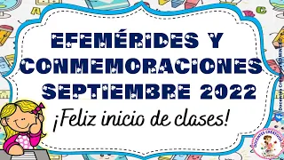 Efemérides del Mes de Septiembre 2022, valores y conmemoraciones