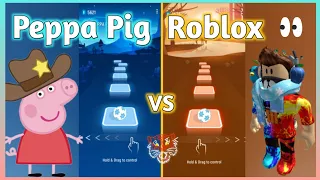 Tiles Hop - Peppa Pig Theme Song vs Roblox Music. V Gamer