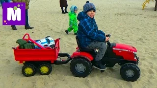 Прицеп с бортами к трактору по песку