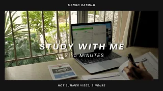 🌞 hot summer | 2-hours study with me | 4 x 25 mins