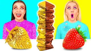 Chica Rica vs Chica Pobre Desafío De Fondue De Chocolate | Batalla Comestible por BooBoom Challenge