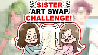 Creating Art with My Sister, but We Keep Swapping Drawings! | Art Swap Challenge!