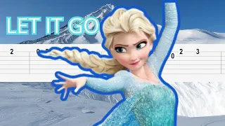 FROZEN (IDINA MENZEL) - LET IT GO - Easy Guitar Tutorial TAB