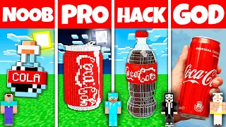 Minecraft Battle: NOOB vs PRO vs HACKER vs GOD COCA COLA CAN BASE BUILD CHALLENGE Animation