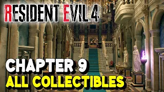 Resident Evil 4 Remake CHAPTER 9 All Collectible Locations (All Treasures, Weapons, Clockworks...)