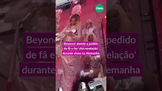 Beyoncé atende a pedido de fã e faz 'chá revelação' durante show na Alemanha