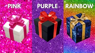 Choose your gift 🎁💝🤮| 3 gift box challenge, Pink, Purple & Rainbow #giftboxchallenge #chooseyourgift