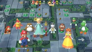 Super Mario Party Partner Party #621 Domino Ruins Treasure Hunt Mario & Daisy vs Bowser Jr & Waluigi