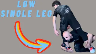 Low single leg takedown for wrestling, BJJ