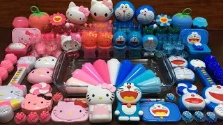 Hello Kitty & Doraemon Pink Vs Blue | Mixing Random Things into Slime | Satisfying Videos #81