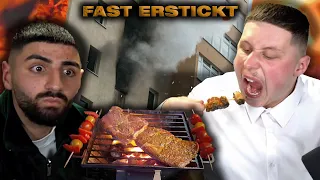 Wir GRILLEN im WOHNZIMMER | ( Fast ERSTICKT )