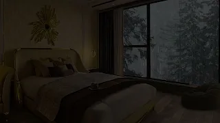 Fall asleep in Cozy Bedroom w/ ThunderStorm Rain outside | Rain sound for Sleeping, Study,Relaxation