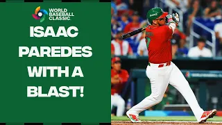 Isaac Paredes LAUNCHES this ball over the left field wall for Team Mexico!