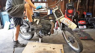 $200 Vintage Racing Dirt Bike First Start Attempt. Will It Run?