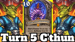 You Can Play C'thun the Shattered on TURN 5?! INSANE Miracle Priest OTK! | Hearthstone