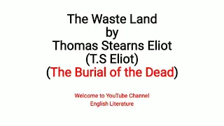 The Waste Land by T S Eliot Urdu Hindi | The Burial of the Dead Line 51 to 59 Lec 7