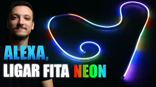 FITA LED NEON À PROVA D'ÁGUA E QUE REAGE AO SOM, COMPATÍVEL COM ALEXA| Fita Tuya Neon Wi-Fi