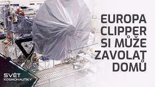 Europa Clipper dostala velkou anténu, nový horní stupeň pro SLS a kontroly teleskop Euclid