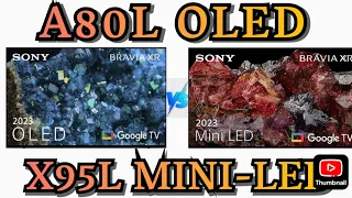 Sony XR-X95L Flagship Mini LED vs XR-A80L OLED  picture comparison in Cinema Mode.