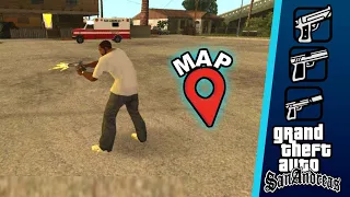 اماكن اسلحة البيستول في GTA San Andreas