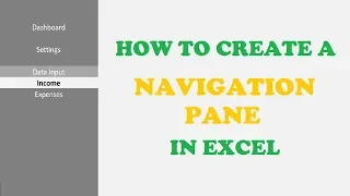 How To Create A Navigation Menu Pane In Excel - No VBA