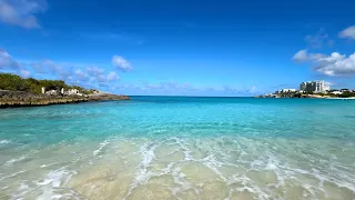 Caribbean Beach Therapy: Bluest Waters in St Maarten's Most Beautiful Tropical Beach Relaxation