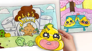 💩paper diy 💩 POO's first stinky day of school story book - Murmur craft