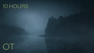 Moody Stormy Night on a Lake in the Woods | Soothing Rain & Thunder sounds | Relax | Study | Sleep