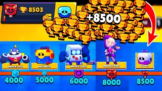8500 Trophies NONSTOP without collecting TROPHY ROAD | Brawl Stars