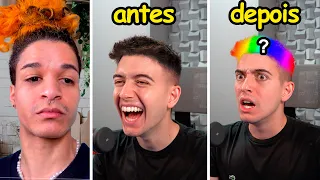 YOUTUBERS REAGINDO A NOVA COR DO MEU CABELO (revelação)