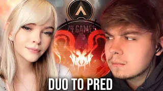 my gf & I duo'd for 74 games to go from bronze to pred (Every Win) | Apex Legends