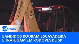 Bandidos tentam roubar escavadeira em canteiro de obras no ABC Paulista | #SBTNewsnaTV (01/06/24)