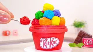 Wonderful Miniature Rainbow Ice Cream Cake Decorating | Sweet Miniature KITKAT Cake Recipe Ideas