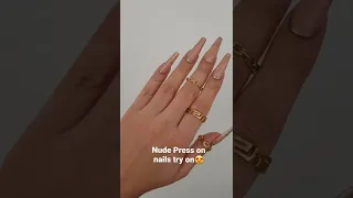 Press on nails try on 💅😍 #pressons #nailsart #nails #india #nailart #longnails #nudenails