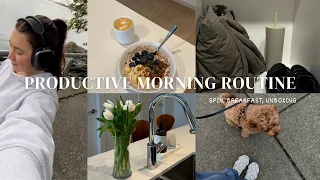 PRODUCTIVE 6am morning routine | spin class, new swimwear, healthy breakfast, everything shower