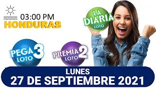 Sorteo 03 PM Loto Honduras, La Diaria, Pega 3, Premia 2, LUNES 27 de septiembre 2021 |✅🥇🔥💰