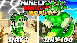 I Survived 100 Days as MEDUSA in HARDCORE Minecraft!