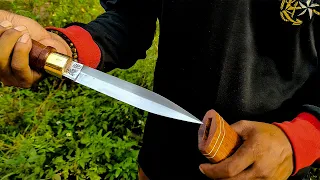 Knife Making - Turning rusted leaf spring into a cute RAZOR sharp Dagger knife