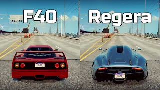 NFS Heat: Ferrari F40 vs Koenigsegg Regera - Drag Race