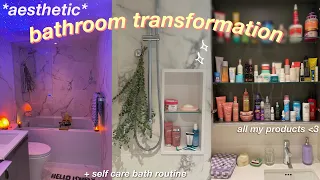 aesthetic bathroom makeover! decorating ideas, organizing & restocking products, + self care bath