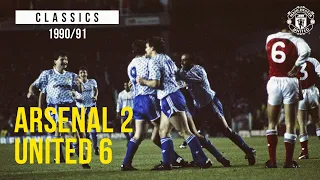 Arsenal 2-6 Manchester United | League Cup Classics | Sharpe, Hughes, Wallace