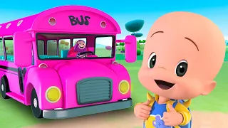 The Wheels on the pink bus | ABC Song with Balloons | Singing for Kids | Cleo & Cuquin