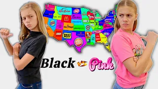 Throwing A DarT At A Map And Buying Whatever It Lands On BlacK Vs Pink!