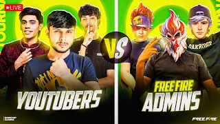 YOUTUBERS 💀 vs FF ADMINS 🤡 BIGGEST BATTLE IS HERE 🏆😂 #nonstopgaming -free fire live